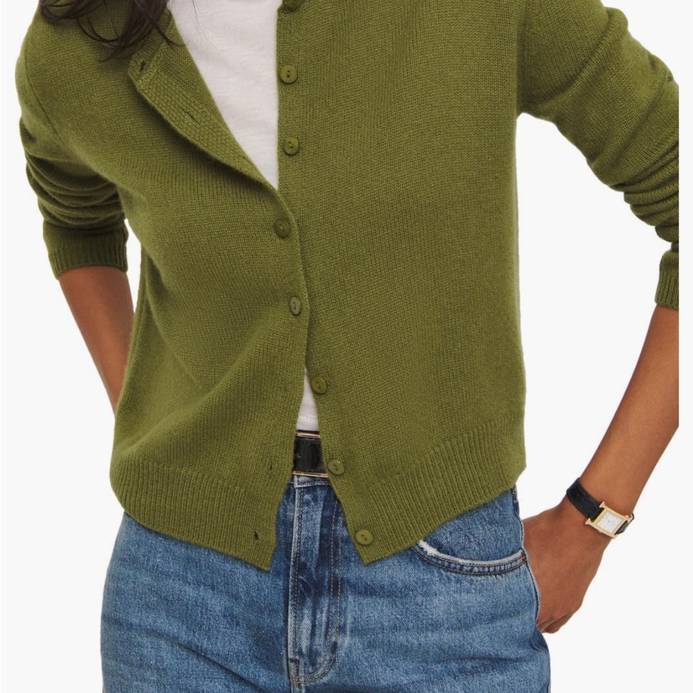 Reformation Pear Green Clara Cardigan Sweater